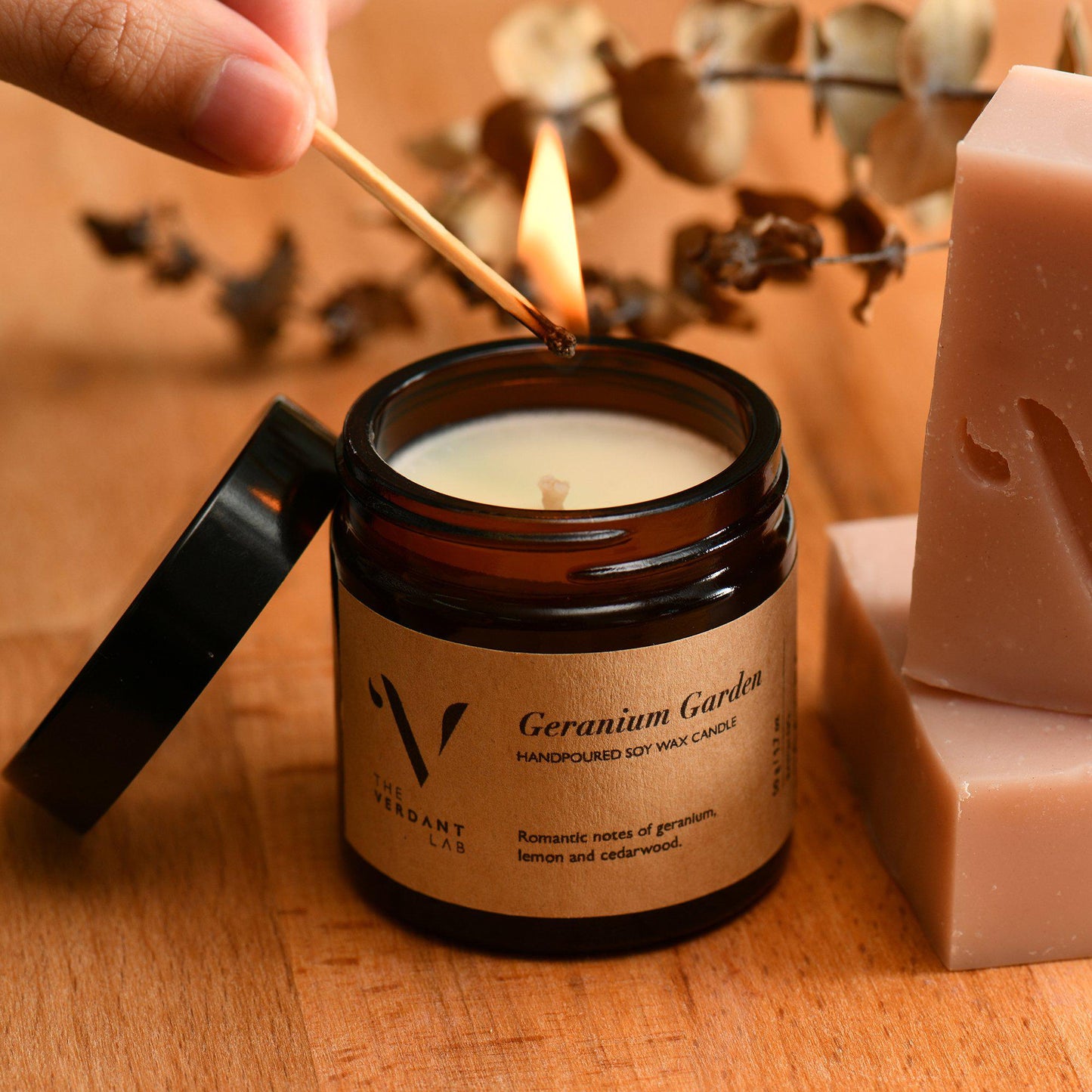 Geranium Garden | Soy Wax Candle-Candle-The Verdant Lab-The Verdant Lab